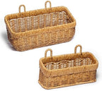 Wicker Style Wall Baskets, Hanging Storage Organizer by Nicestand