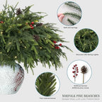 WHANLEY L&Q 20-Piece Set 23" Christmas Norfolk Pine Branches with Lights - Battery Operated Christmas Decorations - Warm Lights -Norfolk Pine Stems for Xmas DIY Crafts Garland Wreath- Christmas Decor - Image 4