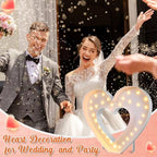 Maxcheck 4FT Marquee Large Light up Decoration, Balloon Frame with Bulb Light String Foam Marquee Signs for Valentine's Eid Birthday Engagement Baby Shower Party Decorations(Heart) - Image 6
