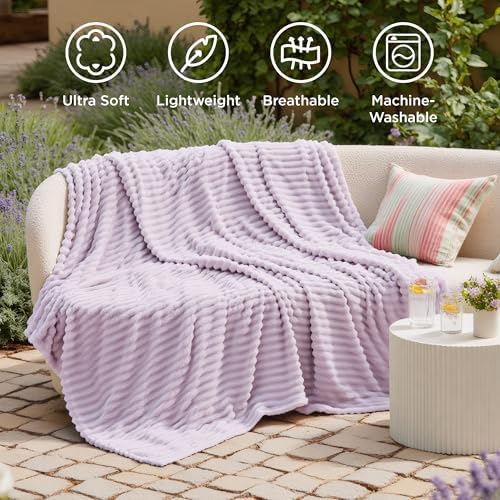 Bedsure Soft Twin XL Blanket for Bed Dorm Lavender Fog 66"x90" - Image 5