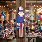 3FT Patriotic Uncle Sam Porch Sign 4th of July Wooden Door Decor, Large 250th Anniversary Memorial Day Front Door Decoration with USA Flag, Leaning or Hanging Outdoor Entryway Porch Decor - Image 6