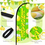 HunnmingRe 2 Green Lemonade Feather Flag Kit, 8ft Advertising Swooper Flag Banner with Pole and Ground Stake for Business Restaurant Advertising Banner for Outside Ground - Image 2