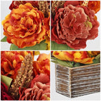 DILATATA Fall Decor Autumn Harvest Floral Centerpiece with Artificial Peony Maple Leaf and Berries Arrangement for Thanksgiving Party Mantel Fall Decor - Image 4