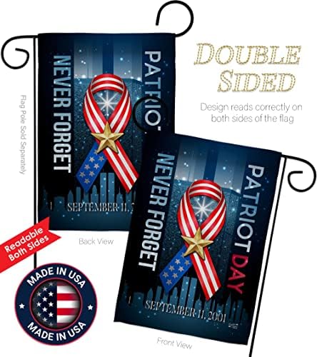 9/11 Never Forget Garden Flag Pole Set Bracket 25th Anniversary Patriot Day Decor 2001-2026 Memorial Gifts Commemorative Memorabilia House Poster Yard Decorations Garden Remembrance Tribute Tapestry - Image 3