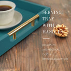 Wooden Decorative Coffee Table Tray, 16" Serving Tray with Handles, Matte Finish Decorative Tray, Ottoman Tray for Living Room, Perfume, Vanity Dresser Organizer (Teal Green) - Image 4