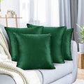 Nestl Throw Euro Pillow Covers, Cozy Velvet Decorative Pillow Covers 26x26 Inches, Soft Solid Couch Pillow Case for Sofa, Bed and Car, Set of 4 - Hunter Green by Nestl