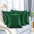 Nestl Throw Euro Pillow Covers, Cozy Velvet Decorative Pillow Covers 26x26 Inches, Soft Solid Couch Pillow Case for Sofa, Bed and Car, Set of 4 - Hunter Green by Nestl