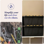 HOMZ Durabilt Plastic Storage Bins with Lids, 15 Gal, Black/Yellow, 4-Pack - Image 6