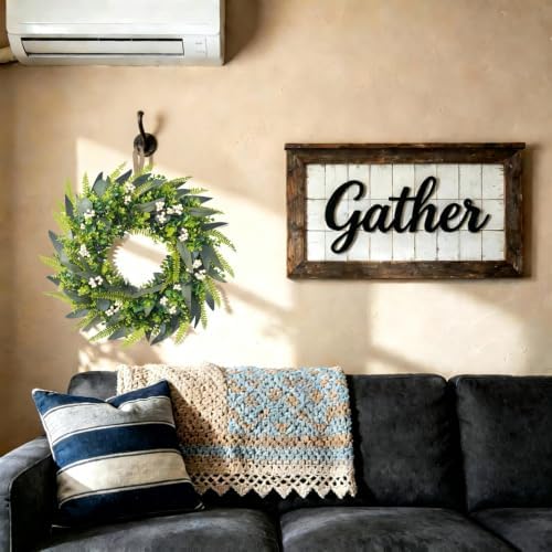 26" Artificial Greenery Wreath for Front Door All Season Boxwood Wreaths - Image 7
