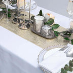 Champagne Sequin Table Runner 12" x 108" Pack of 6 Glitter Table Runner Metallic Sparkle Table Linen Runner for Baby Shower Wedding Birthday Party Event - Image 3