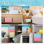 Menkxi 4 Pcs Storage Bins with Lids, Red, Green, Yellow, Blue, Small - Image 4