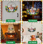 Pre-Lit Christmas Wreath for Front Door, Gingerbread with 6H On/18H Off - Image 6