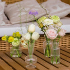 12 Pcs Ribbed Glass Bud Vases Set, 4 Styles Clear Small Flower Vases - Image 5