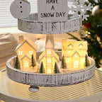 Ceramic White Christmas Village Houses, Light Up Porcelain Village Houses - Image 4