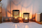 2PCS Candlestick Candle Barrels Moroccan Style Retro Lanterns Projection Lights Hollowed-Out Decorations Home Ramadan Hanging Outdoor Indoor Courtyard Porch Festival Weddings - Image 5