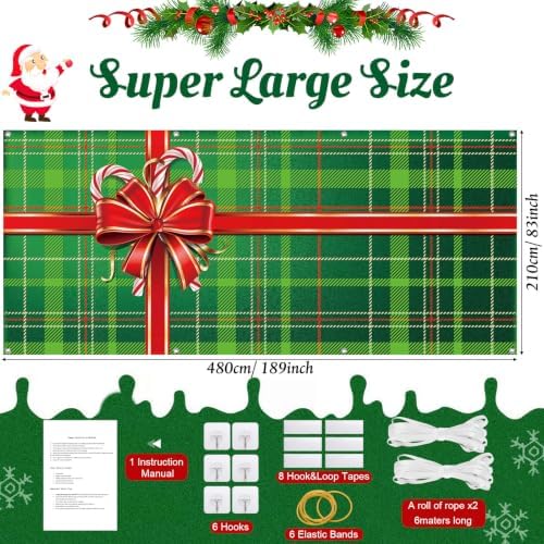 WovWeave Gift Box Garage Door Cover Banner, 7 x 16 ft - Image 2