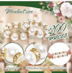 100 Pcs Gold Napkin Rings Bulk, Pearl Napkin Rings - Image 6