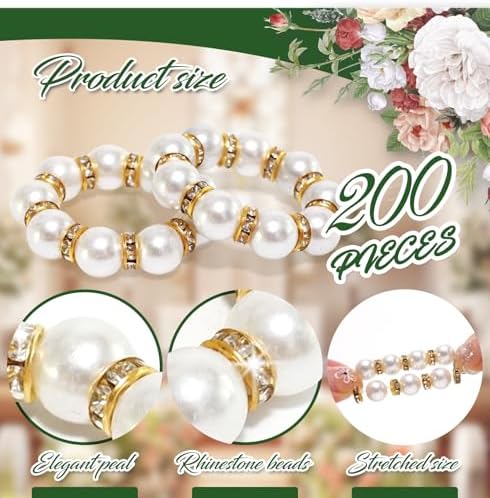 100 Pcs Gold Napkin Rings Bulk, Pearl Napkin Rings - Image 6