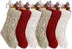 Fesciory Christmas Stockings 6 Pack, 14 Inch Cable Knit Xmas Decor by Fesciory