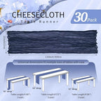 30 Pack Cheesecloth Table Runner 10FT Navy Blue Table Runner Boho Gauze Cheese Cloth Table Runners Long Rustic Sheer Table Decorations for Wedding Party Baby Bridal Shower Birthday Holiday Home - Image 2