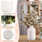 Tioncy 15 Set 5.5"*3" White Ceramic Bud Vases Bulk Boho Valentine's Day Decoration Centerpieces Small Flower White Ceramic Vases for Dry Flowers Pampas Grass Home Wedding DIY Table Decor - Image 4