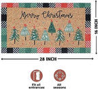 Folkulture Christmas Door Mat Outdoor, Eco Friendly Christmas Door Mats for Front Door, 28 X 16 Inch Welcome Matt or Doormat for Home Entrance, Durable & Anti Slip Coir Door Mats - Merry Christmas - Image 2