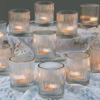 24 Pack Votive Candle Holders, Clear Tea Lights Candle Holder for Wedding by Uniteland