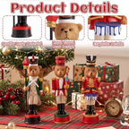 Simgoing 3 Pcs Vintage Christmas Nutcracker 5 in Bear Nutcracker Figurine - Image 3