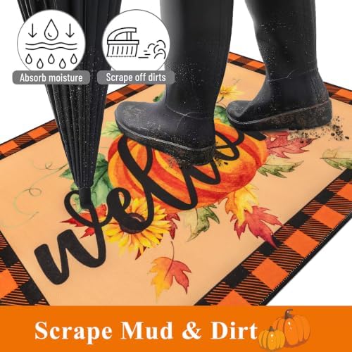 Ileading Fall Door Mat 32"x48", Non Slip Welcome Doormats for Front Door - Image 4