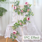Artificial Eucalyptus Flower Garlands, Vintage Pink, 4PCS - Image 3