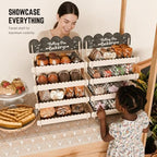 HOTCAN Wooden Cookie Display Stand with Chalkboard Sign for Bakers, Vendors, Craft Fairs | Pastry Display for Market Booths & Events | 4 Tiered Cookie Display for Muffins, Cakes, and Pastries(Natural) - Image 3