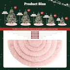 iMucci 30inch Christmas Tree Skirt Wool Fur Pink Tree Skirt Small Tree Skirts Pink Trees Skirt Holiday Party Decoration - Image 6