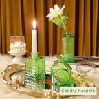 Charm Glass Bud Vases, Small Flower Vases in Bulk for Centerpieces, Vintage Mini Vases for Wedding Decor, Home Table Decorations Diffuse Bottles,Ideals (Pack of 30,Light Green) - Image 5