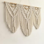 large macrame wall hanging - Boho Tapestry Macrame Wall Decor Art- Chic Bohemian Handmade Woven Tapestry Home Decoration for Bedroom Living Room Apartment Wedding Party - 43"x32" (Wood bead-A) - Image 2