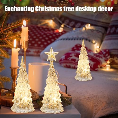 Glooglitter 6 Pcs Acrylic LED Christmas Tree, 5'', 6'' - Image 4