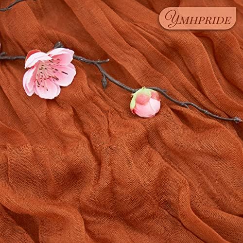 YMHPRIDE 12 Pack Cheesecloth Table Runner 35x70in Terracotta Table Runner - Image 3