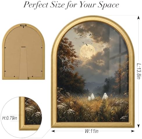 Wheatwin Halloween Wall Decor, Vintage Ghosts Arched Framed Wall Decor - Image 3