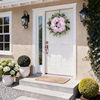 26 Inch Hydrangea Summer Wreaths for Front Door, Pink Hydrangea Wreath - Image 7