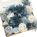 Ling's moment Artificial Wedding Flowers Combo, Dusty Blue & Navy, Grand by LingsMoment