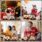 68 Pcs Seasonal Interchangeable Wooden Gnome Decor Farmhouse Holiday 2 Pcs Gnome Standing Centerpieces Decoration with 2 Wooden Bases 64 Detachable Hats Magnet Pieces for DIY Holiday Decorations - Image 4