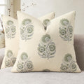 Vintage Floral Print Euro Sham Pillow Covers 24x24 Set of 2 Patterned Accent Decorative Cushion Covers Modern Farmhouse Throw Pillow Covers for Bed Sofa Couch Chair Living Room Home Decor, Sage Green by PillowCoversExpert