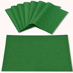 Cloth Green Placemats Set of 8, Linen Type Fabric Placemats Machine Washable Heat Resistant Placemats Polyester Place Mats for Halloween, Thanksgiving and Christmas Dining Table (Forest Green) by Rinpon