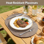 homing Heat Resistant Oval Placemats Set of 8, Light Brown - Image 4