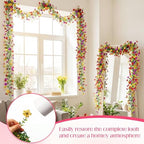 8 Pcs 6 ft Artificial Flowers Wisteria Garland, Multicolor - Image 6