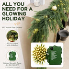 9FT Christmas Garland with Lights, Norfolk Pine Garland Decor for Xmas - Image 2