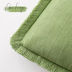 Foindtower Decorative Linen Fringe Throw Pillow Covers 24×24 Lime Green - Image 3