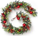 6.5ft Christmas Garland with Lights Artificial Frosted Pine Garlands by Unknown
