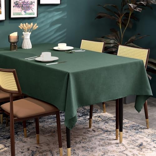 BALCONY & FALCON Rectangle Table Cloth Waterproof Dark Green 91"x132" - Image 2