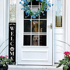 Monjita Welcome Sign for Front Porch Standing, Interchangeable Wooden Sign with 5 Designed Double-Sided Icons for Front Door, All Seasonal Farmhouse Rustic Modern Porch Decor for Fall Harvest - Image 6