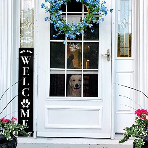 Monjita Welcome Sign for Front Porch Standing, Interchangeable Wooden Sign with 5 Designed Double-Sided Icons for Front Door, All Seasonal Farmhouse Rustic Modern Porch Decor for Fall Harvest - Image 6